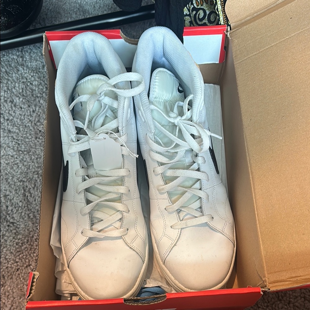 Nike White and Black High-Top Sneakers